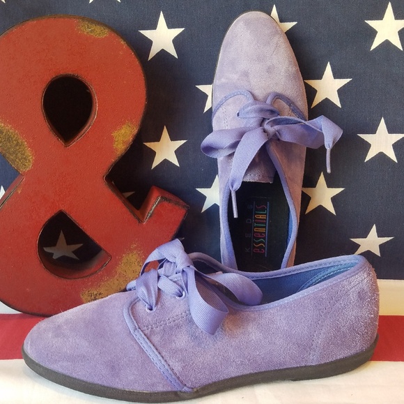 Keds Shoes - Keds Essentials purple suede leather ribbon laces